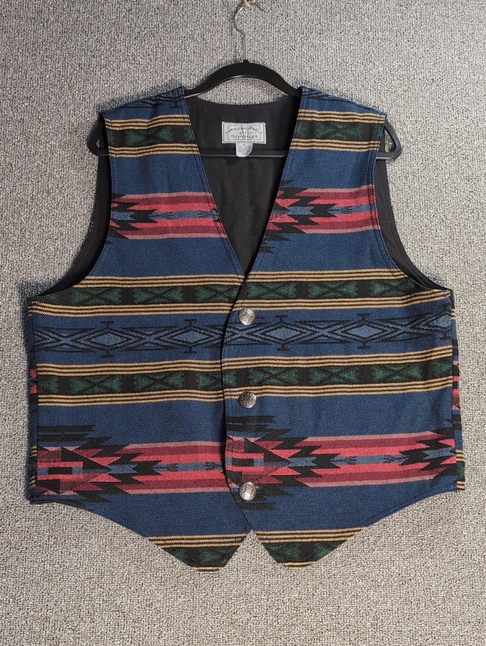 Vintage 90s American Eagle Outfitters Southwest Aztec Pattern Vest XL